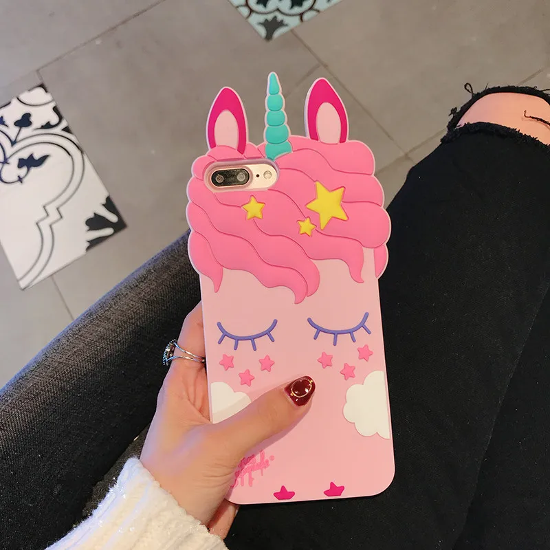 

Soft Silicone Unicorn Case For Samsung S9 S8 Plus S7 edge Lovely Cover for A5 J3 J5 J7 2016 2017 J2 Pro J8 A8 A6 A750 2018