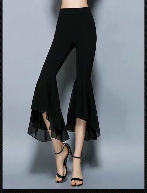 chiffon flare pants