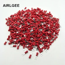 1000 3.2mm parafuso furcate 22-16 awg pré isolado garfo crimp terminal conector para 0.5-1.5mm2 fios de cabo SV1.25-3 frete grátis