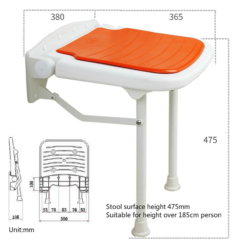 Ванная комната складной стул проста и безопасна для пожилых людей, стул для купания коридор складной стул, крепящийся к стене многофункциональная беременная женщина стул для душа - Цвет: B3