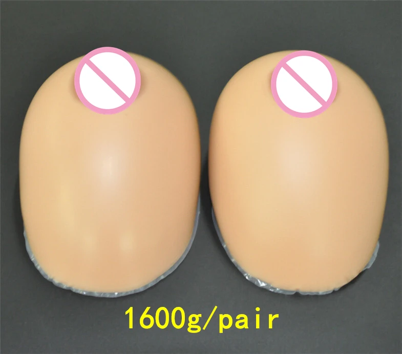 

Crossdresser Silicone Breast Forms 1600g/pair Brown Fake Boobs Prosthesis Teardrop Artificial Breast