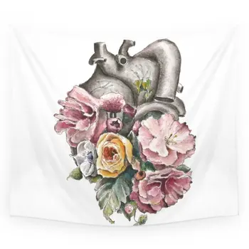 

Floral Anatomy Heart Wall Tapestry Medium