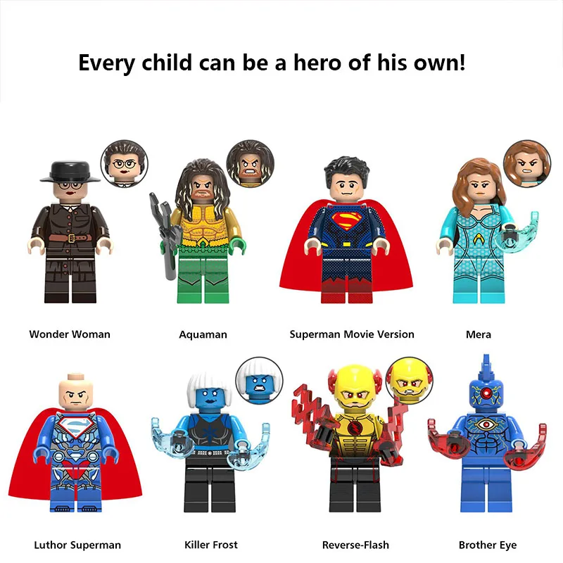 

Super hero Aquaman superman Movie Version mera Luthor Superman brother eye legoing building kit blocks toys Wonder Woman FigureS