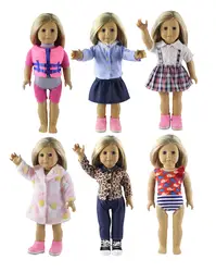 Новый Стиль Мода 6 комплект одежды для куклы для 18 дюймов американская кукла ручной работы повседневная одежда
