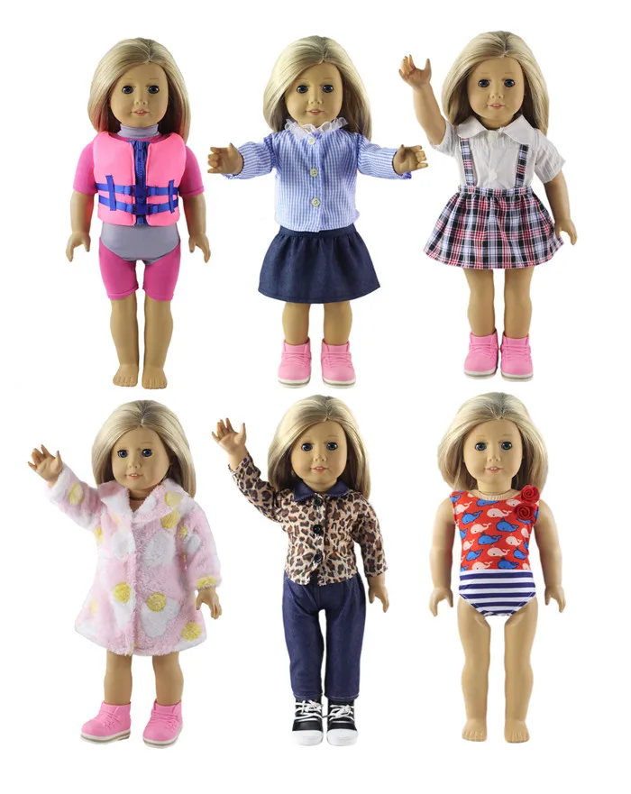 6 Set Doll Clothes for 18/" American Girl Doll Handmade Casual Wear Outfit