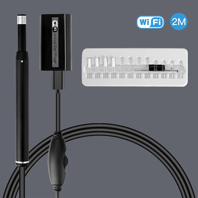 Digital Otoscope Inspection Endoscope Camera 5.5 DimeterWater-proof Dust-proof LED Light Ear Cleaning Tool Ear Spoon