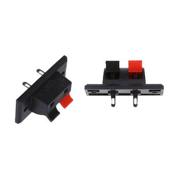 

2 Pcs Red Black Spring Loaded Speaker Terminal Plate