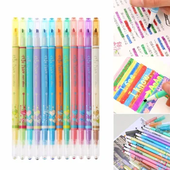 

12Pcs/set Diamond Highlighter Double Change Color Magic Graffiti Marker Pen Highlighters School Office Supply C26