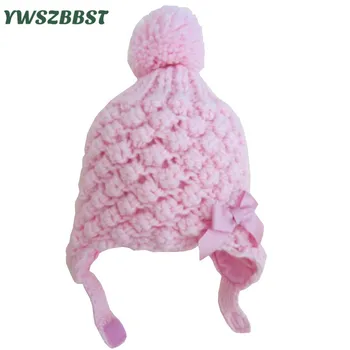 

New Fashion Bowknot Crochet Baby Girl Hat Kids Hats for Girls Toddler Hats Spring Autumn Baby Caps Knit Infant Hats 0-3 Age