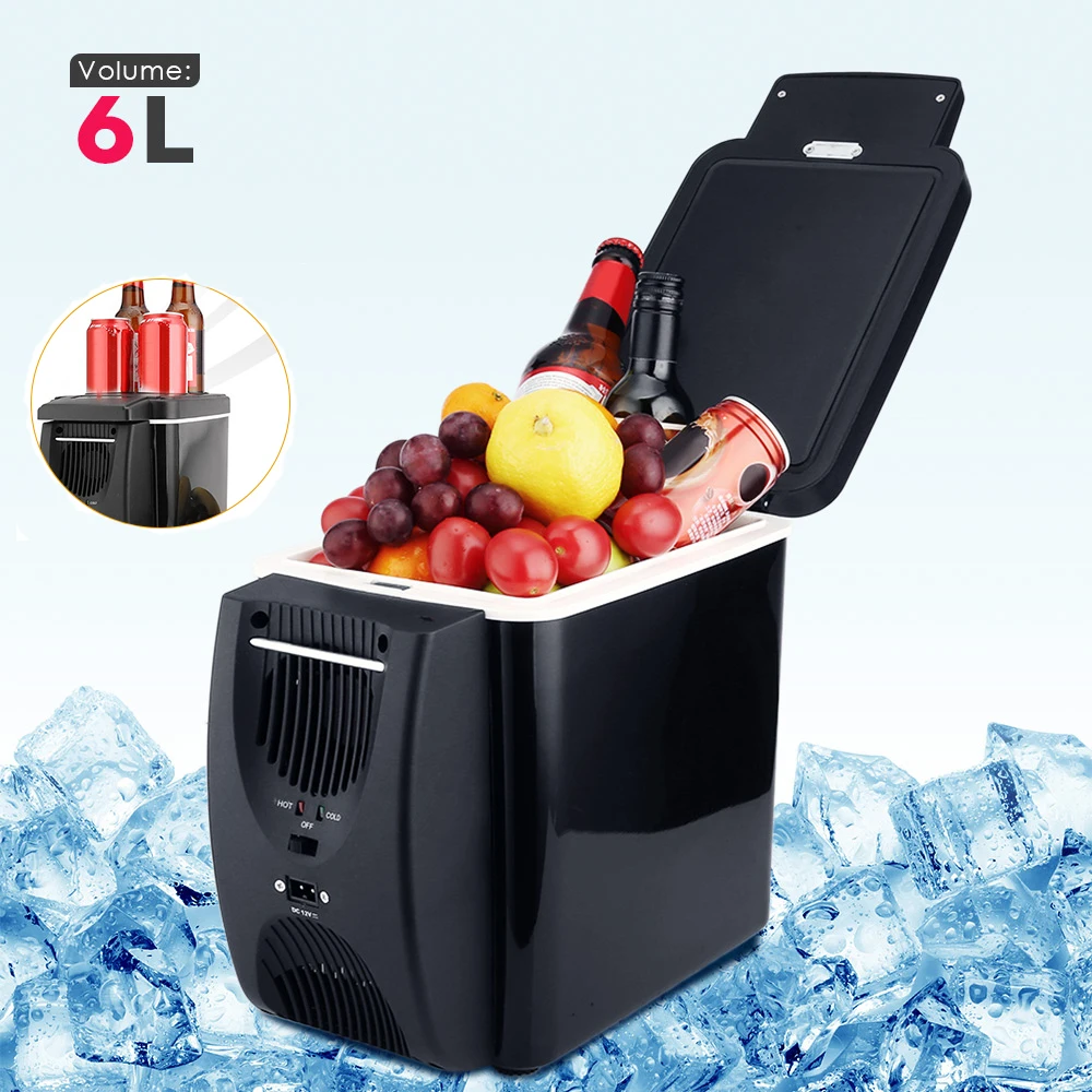 

6L Car Refrigerator Auto Type Fridge Electrical Cooler Heater 2 In 1 Multi-Function Refrigerator 12V Portable Compressor Freezer