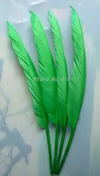 

Wholesale 100pcs Green Color 12-16inches Humpback Turkey Feathers Beautiful Quill Feather For Craft