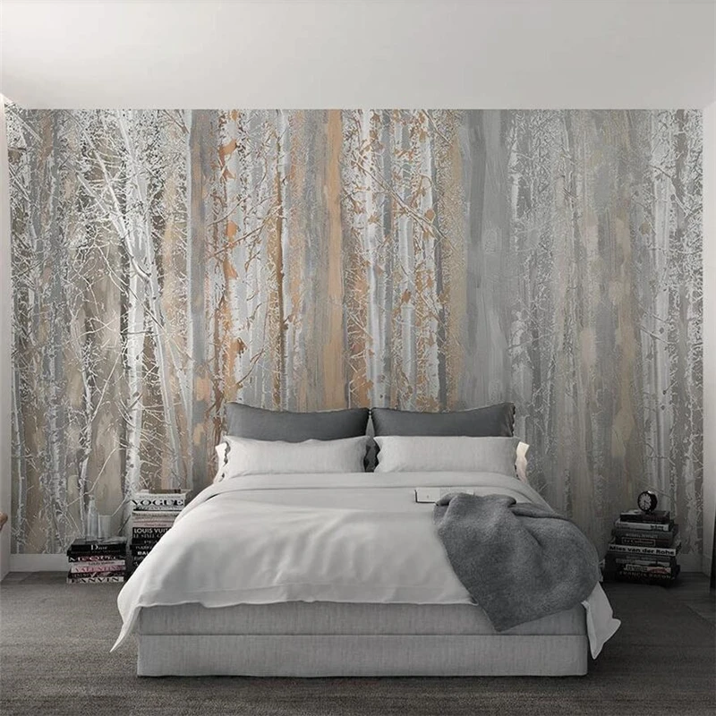 

beibehang Custom wallpaper 3d stereo photo mural plain oil painting style texture woods Nordic style TV background wall paper