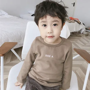 

2019 Spring Summer New Baby Boys T Shirt Kids Letter Printed Tee Shirt Toddler Girls Cotton Casual Top Tees Baby Clothes 2-7year