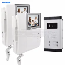 DIYSECUR 4.3″ Apartment Video Door Phone Video Intercom Doorbell System 700 TVLine IR Camera Touch Key for 2 Families
