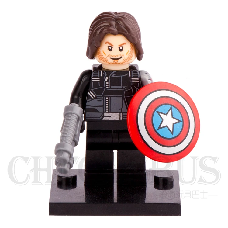 

SingleSale Bucky Winter Soldier Bucky with Shield Captain America Civil War Super Heroes minifig Building Blocks Kids Toys