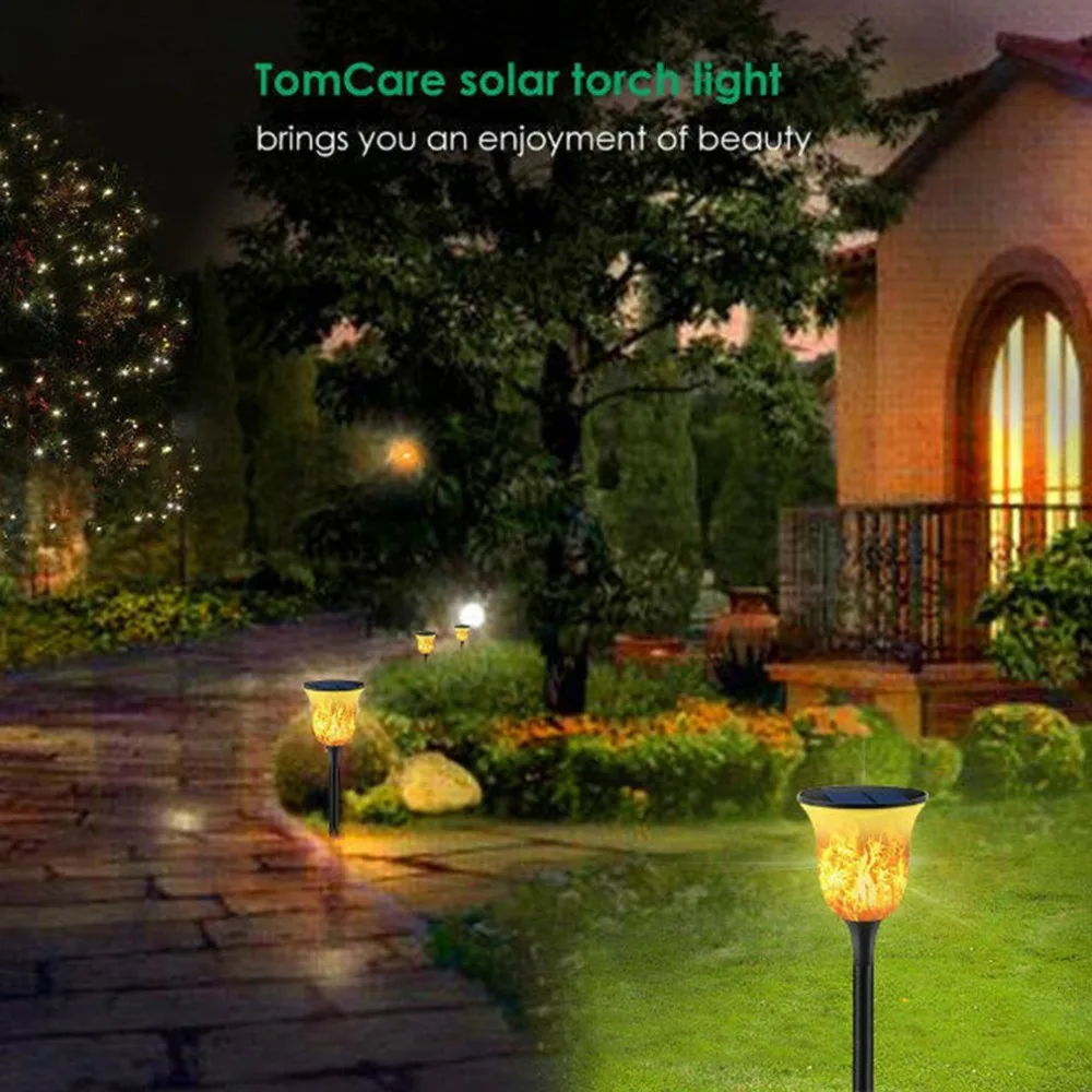 

Solar 96LED Torch Light Flame Flickering LED Light IP65 Waterproof Outdoor Decor Light With Spike For Garden Path Lawn Quality
