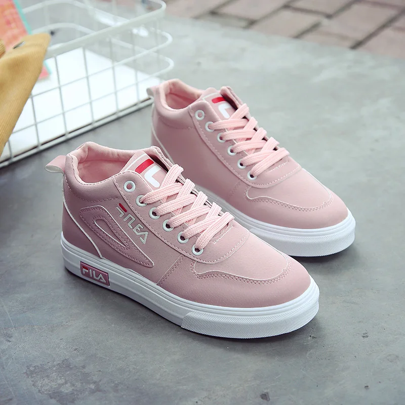 

Women's Shoes 2018 Spring Fashion White Sneakers Women Leather Casual Vulcanized Shoes Invisible Increase Flats Tenis Feminino