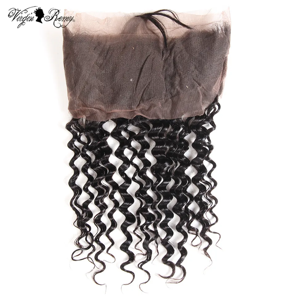 360 Lace Frontal Closure Pre Plucked With Baby Hair Brazilian Deep Wave 360 Lace Frontal Natural Color Queen Virgin Remy Hair