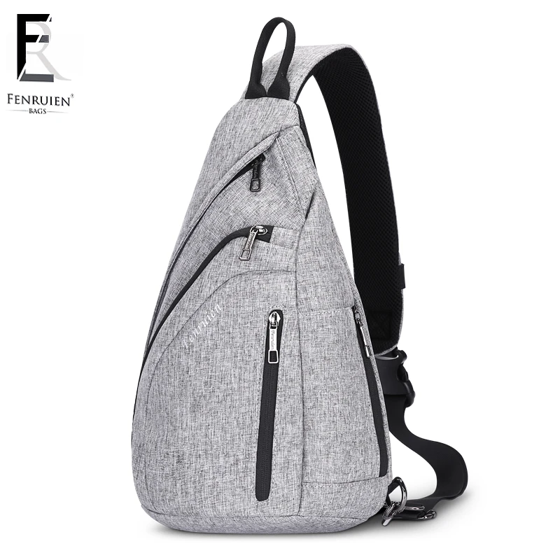 

FRN Chest Pack Men Casual Shoulder Crossbody Bag USB Chest Bag Water Repellent Travel Messenger Bolsa Fashion Bag for Women 2018