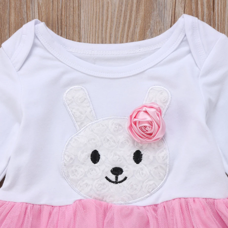 Emmababy изящное платье принцессы и штаны; комплект одежды 2 шт. для новорожденных Одежда для детей; малышей; Девочек Кролик Кружево