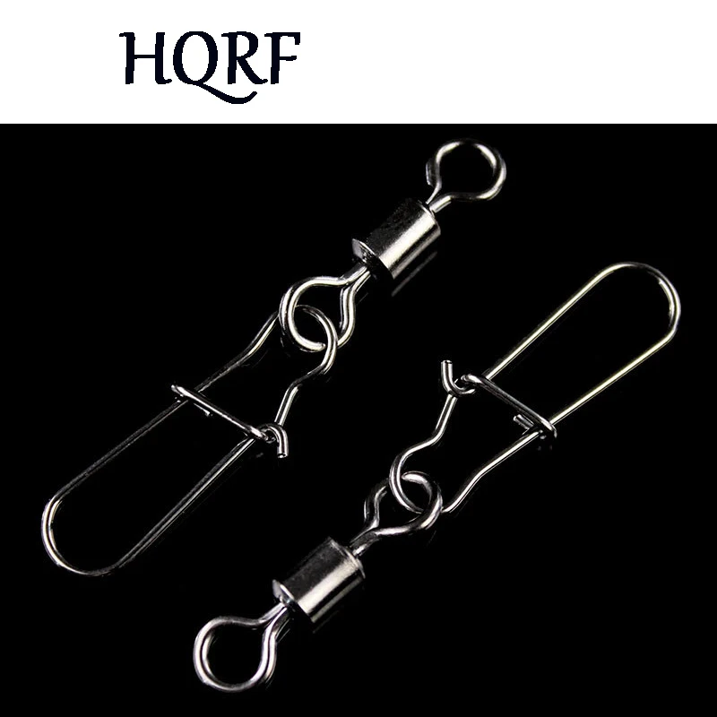 

10/100pcs/lot Rolling Fishing Swivel With Nice Snap Black Stainless Steels Hard Fishing Lure Connector Fishing Accessories