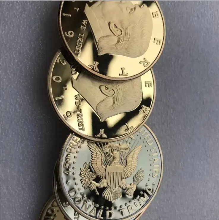 100 шт./лот Donald J. Трамп 2019 памятная монета Keep America Great Commander In Chief Gold Challenge 45 й