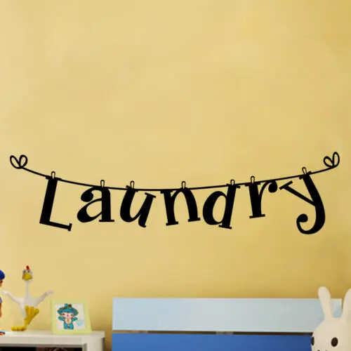 Laundry Shop Glass Wall Sticker Laundry Washing Room Kitchen Wall Art Stickers Vinyl Decals DIY Home Room Decoration Stickers