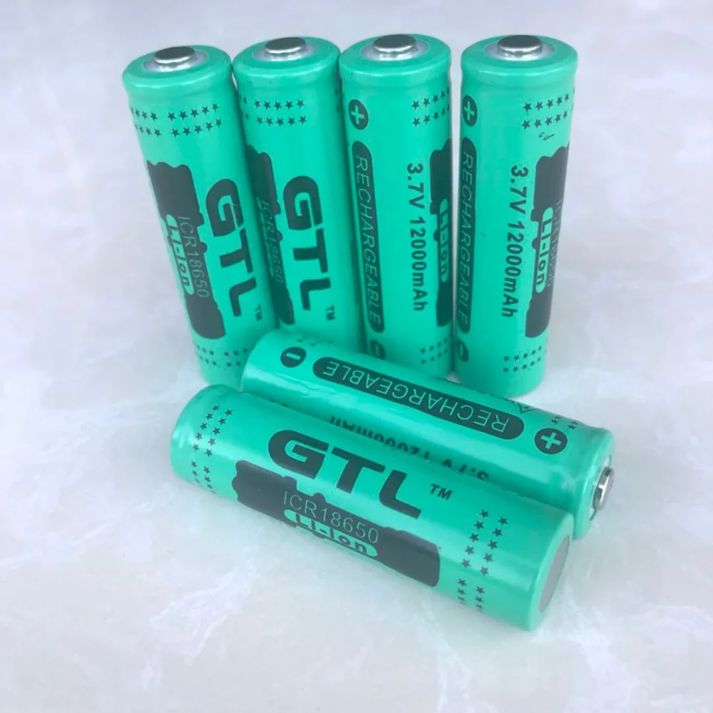 

2pcs 18650 Rechargeable Battery 3.7V 12000mah Lithium Battery Rechargeable Lithium Battery Torch Accumulator Cells
