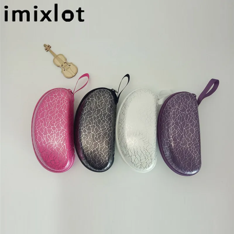 

IMIXLOT Portable Sunglasses Case for Women Glasses Box with Zipper Eyeglass Cases Shell Protector Leather Spectacle Case Hard