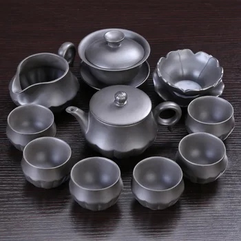 

Boutique teaware set gift box Wholesale Kung Fu Tea set Customization Purple caly Teaware Factory One delivery