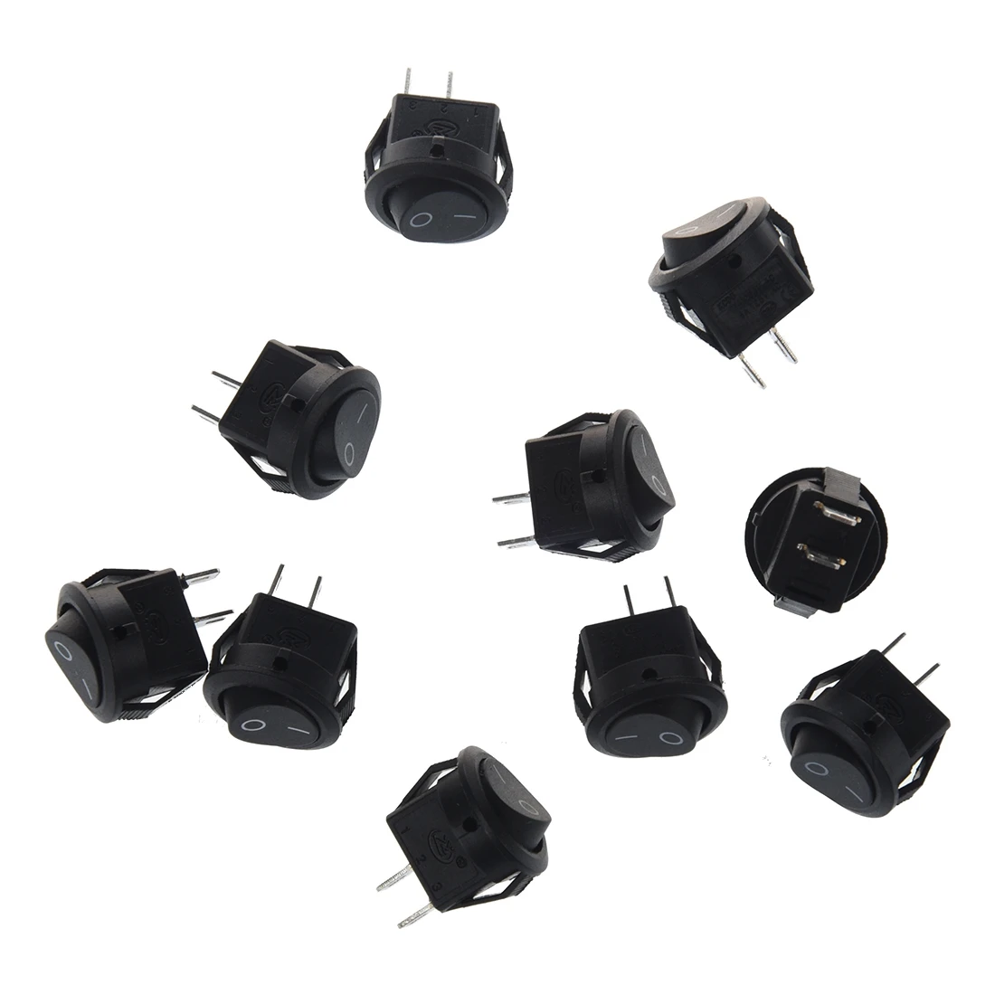 10pcsx AC 3A/250V 6A/125V ВКЛ-ВЫКЛ I/O SPST 2 Pin Оснастка В круглой лодке кулисный переключатель |