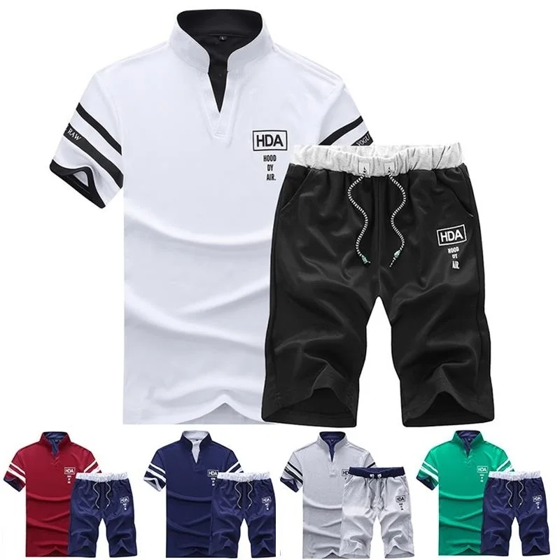 

Tracksuit Man Sets Pants Summer New Men's Cropped T Shirt Shorts Casual Suits Sportswear Mens Clothing Male sweatshirt Brand 4XL