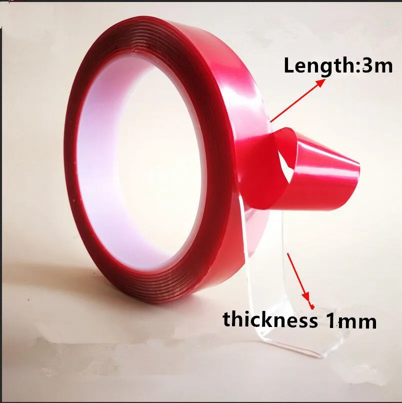 

YC 5PCS/LOT width 5mmx 3m Super Strong Double-sided Transparent Clear Acrylic Foam Adhesive VHB Tape Multi-role Tape