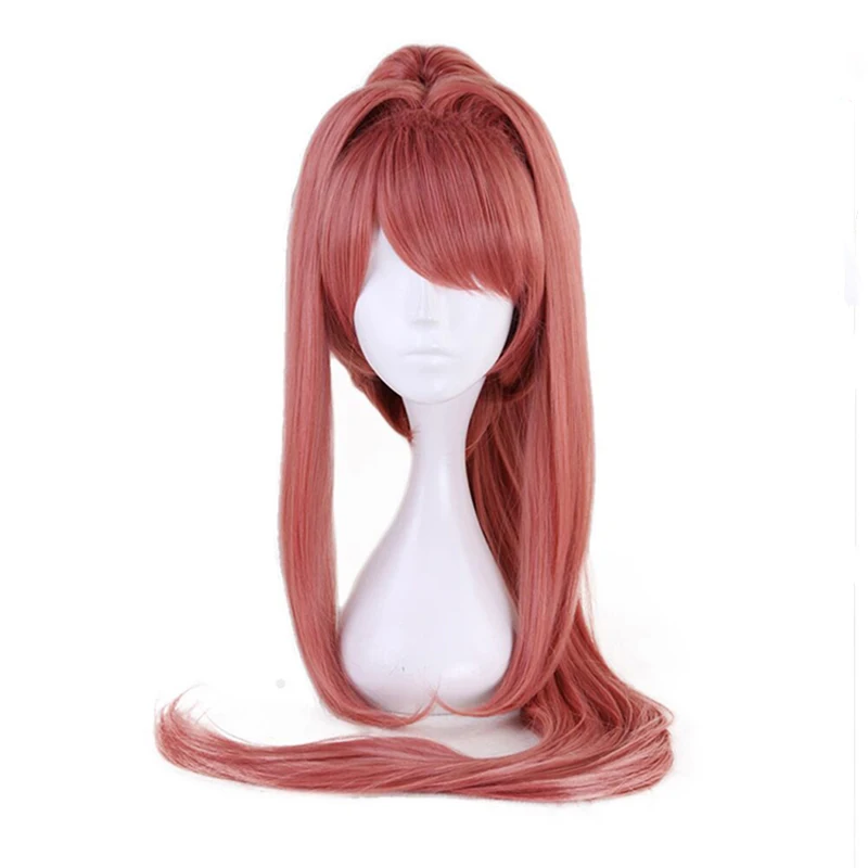 22 дюймов конский хвост + Doki Литературный клуб розовый костюм Peruca Monika натуральный