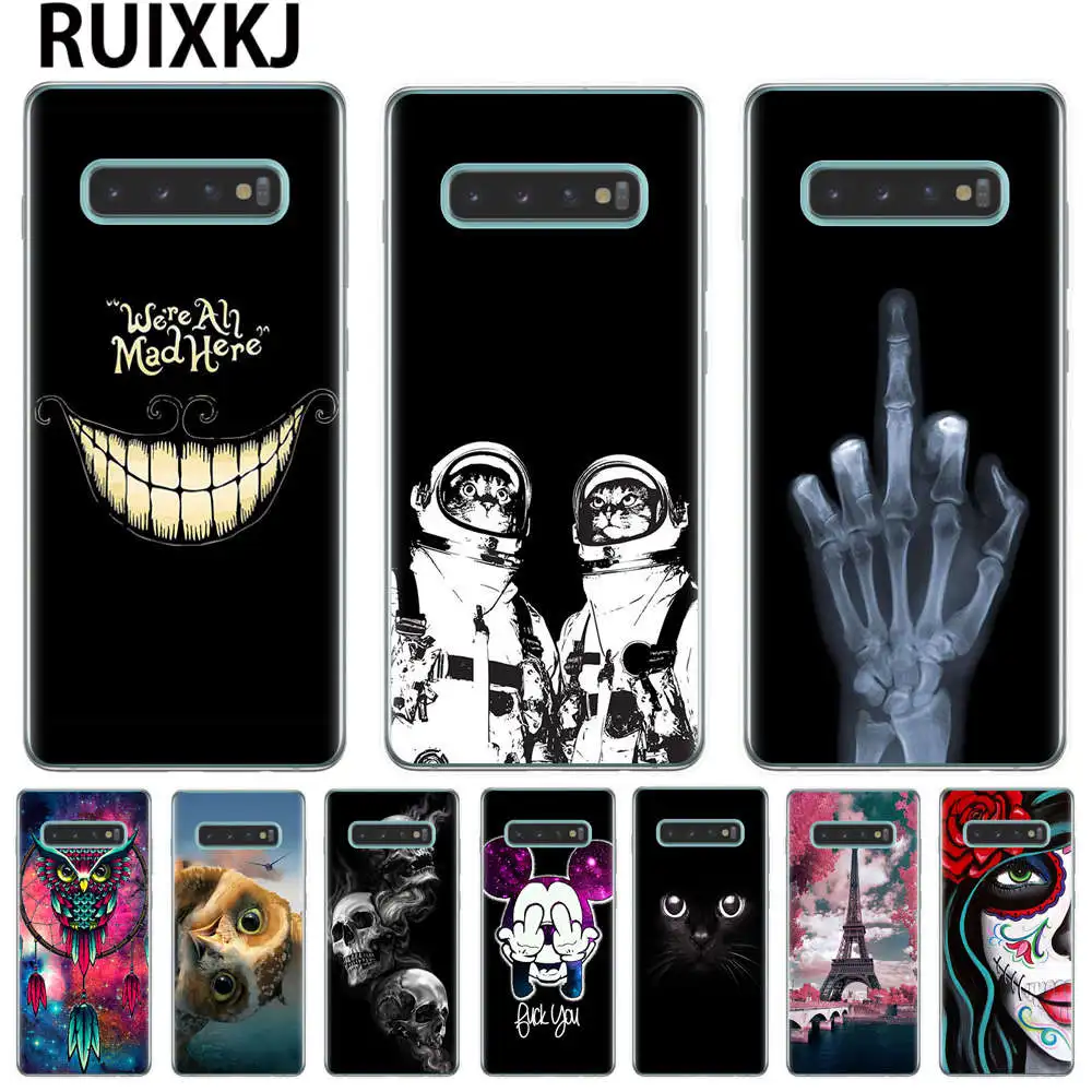 

RUIXKJ Silicone TPU Case For Samsung Galaxy S10 S10+ Plus S10 5G Cover Cool Pattern Phone Case For Samsung M10 M20 Case Cover