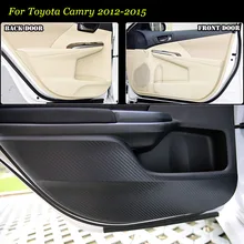 Teeze 4 шт. Новые Внутренние двери из углеродного волокна боковой край анти-kick защитная накладка Наклейка для Toyota Camry 2012