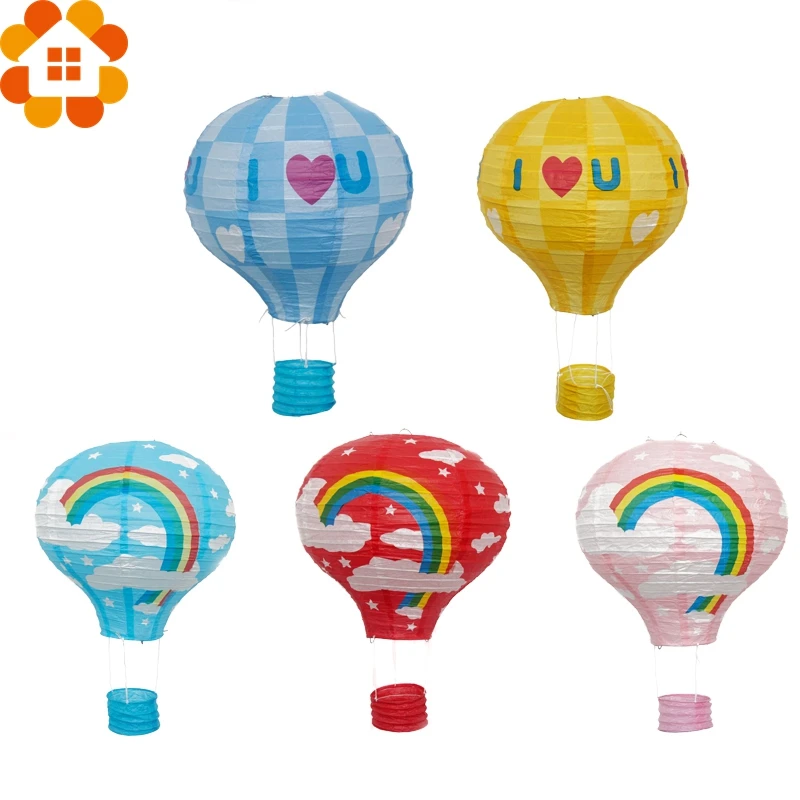 New!12inch/10inch Rainbow Paper Lantern Hot Air Balloon Sky Lanterns