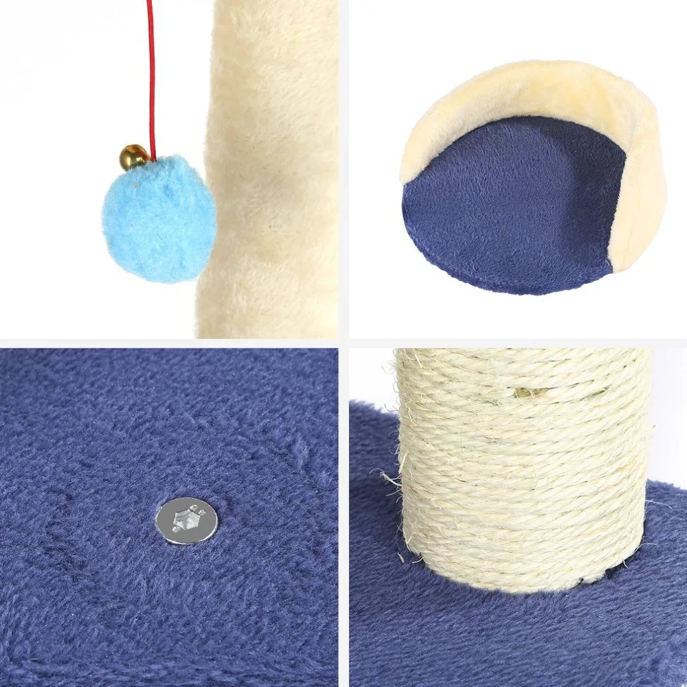 4 Layer 108cm Cat Toy House Bed Hanging Balls Kitten Furniture Scratchers Solid Wood for Cats Climbing Frame Tree Cat Condos