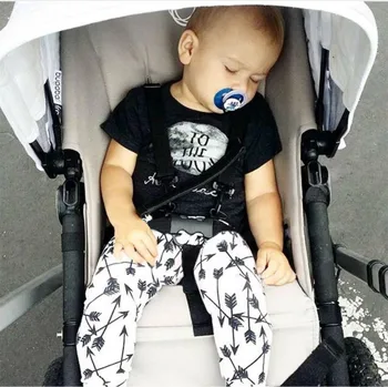 2PCS Newborn Kids Baby Boy Clothing T-shirt Tops Short Sleeve Cotton Arrow Pants Cute Outfits Clothes Set Baby Girl
