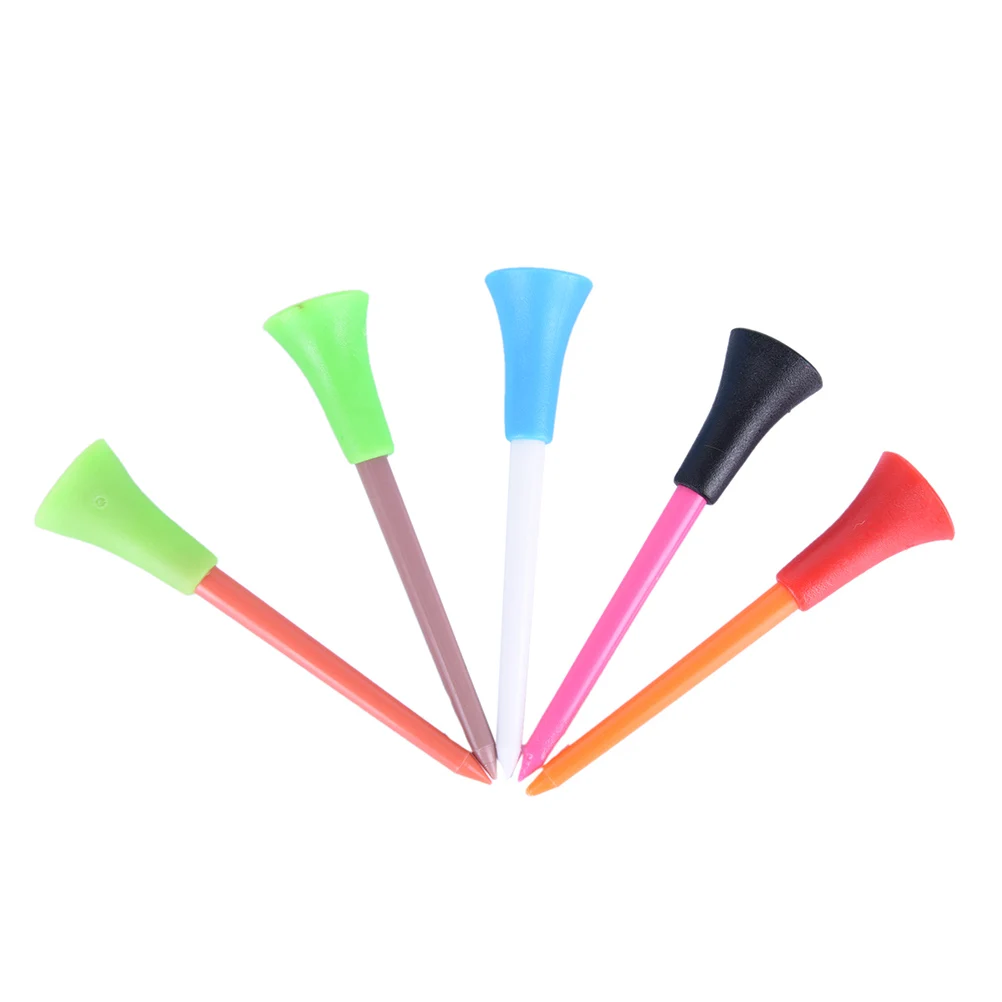 50 Pcs/bag New Sale Plastic Golf Tees 72mm Durable Rubber Cushion Top Golf Tee Golf Accessories