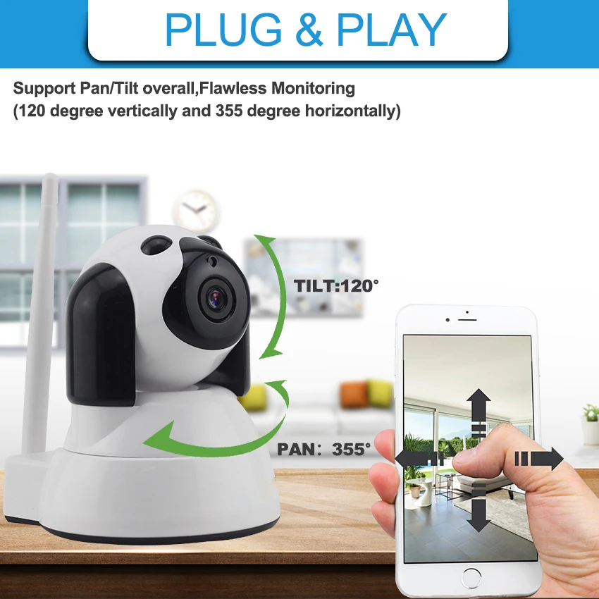 Новый 720 P WI FI IP Камера охранных Беспроводной собака ptz Wi Fi CCTV Мини Крытый Видеоняни