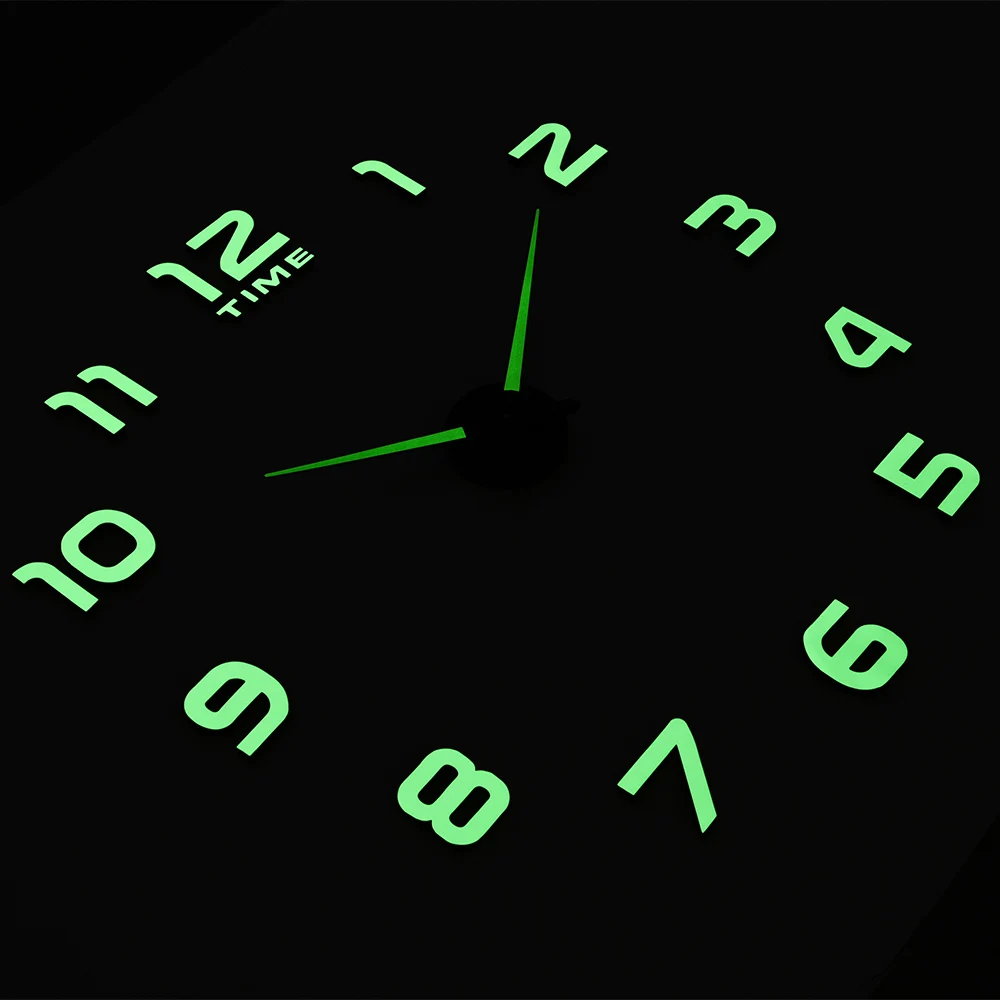 Объемные настенные часы новинка 3d Diy акриловые зеркальные наклейки Luminova Quartz Reloj de