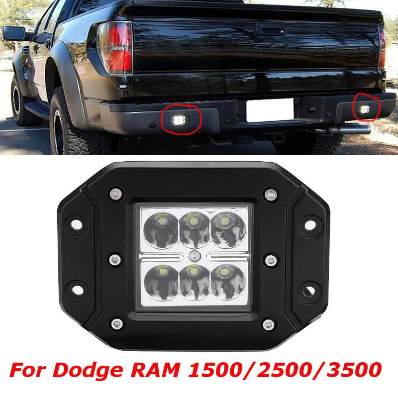 5ty B 18W flood LED Cube Pods Work Light Flush Mount Offroad Truck Square x2