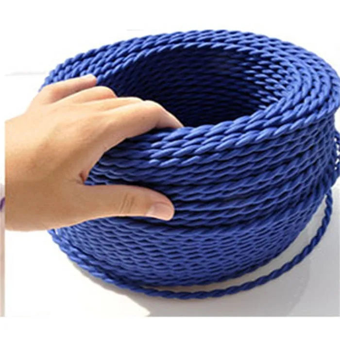 10m  many 2 x0.75 mm fabric cable antique special way, Vintage wire eters Brown braided c (6) - 