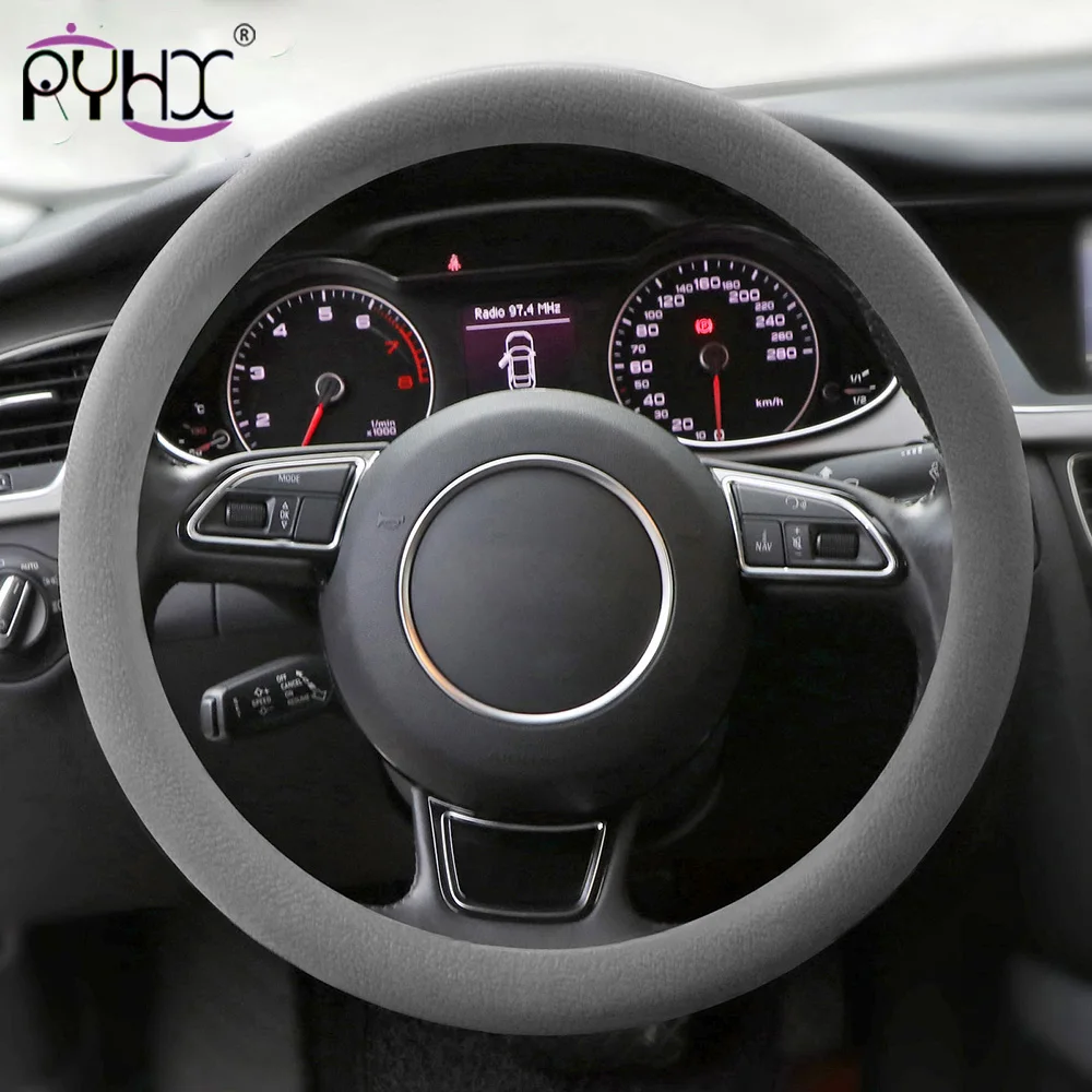 Car Silicone Steering Wheel Glove Cover 33-40 cm Soft Auto skin Texture Steering Covers Automobile Accessories Universal Car Silicone Steering Wheel Glove Cover 33-40 cm Soft Auto skin Texture Steering Covers Automobile Accessories Universal