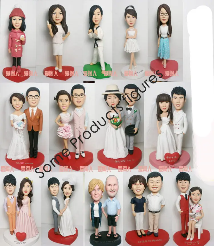 Soccerwe Polymer Clay Hand-made Customize 18cm Realman Face Skin Color Brown Black White Tan Wedding Double Dolls