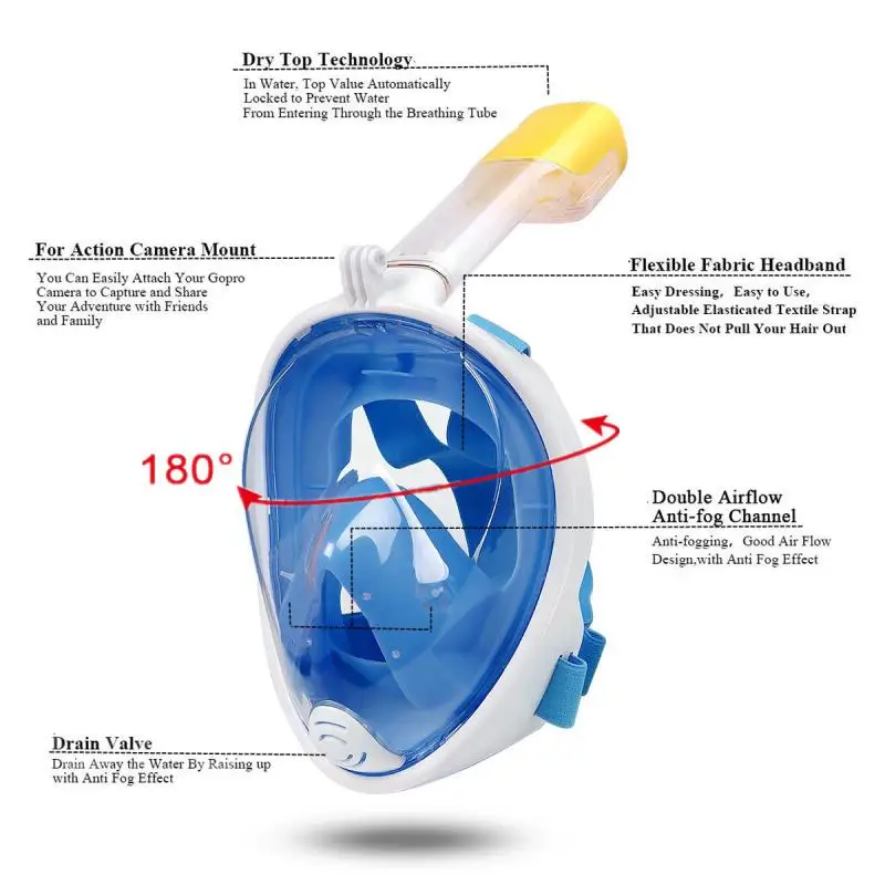 Подводный Анти-туман Подводное плавание дайвинг маска для подводного плавания анфас подводное плавание маска для плавания подводной