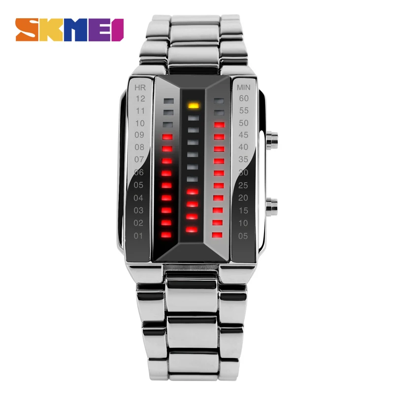 SKMEI Couple Fashion Creative Watch Men Women Luxury Brand Stainless Steel Sport Digital Wristwatch Waterproof Relogio Masculino
