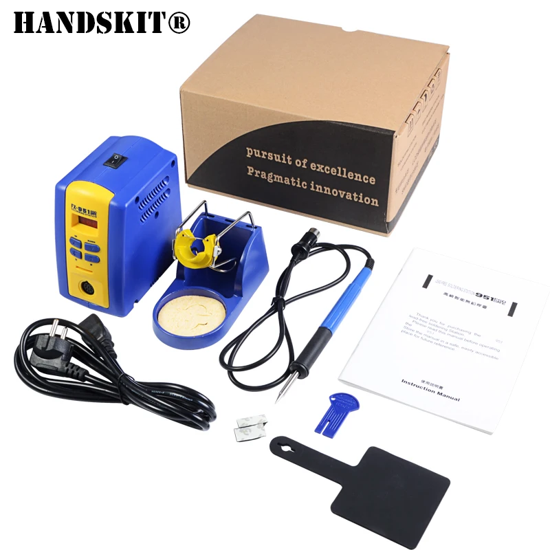 

Handskit Digital Soldering Station 220V EU Plug Electric FX-951 Solder Soldering Iron Station + T12 tip With Solder Wire