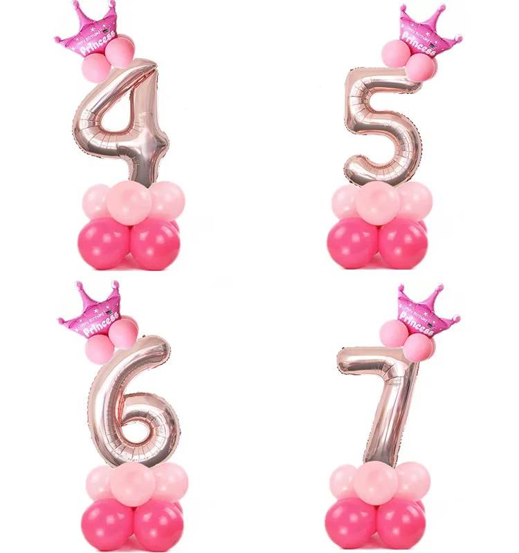 Розовое золото Количество вертикально фольгированные шары Детские наружные надувные игрушки детские мальчики девочки воздушные шары для украшения дня рождения игрушки